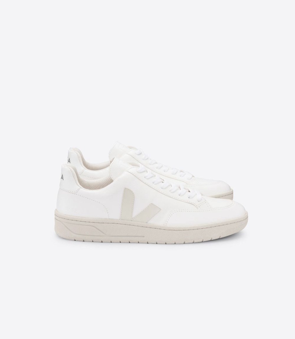 Veja Trainers Mens White - V-12 Chromefree Leather - NTUY-01536